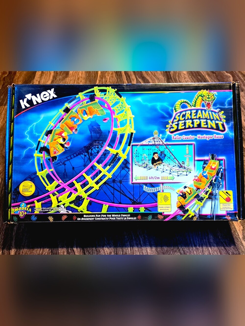 Vintage K'NEX Screaming Serpent Roller Coaster Motorized Building Set with Sound
